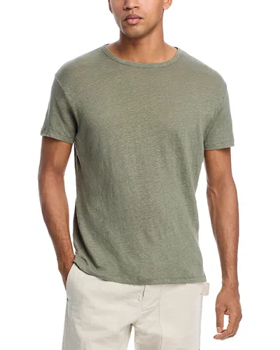 Alex Crane  Sun Regular Fit Linen Tee In Green