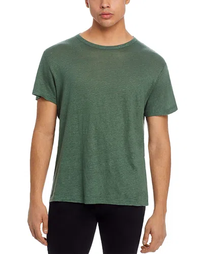 Alex Crane  Sun Regular Fit Linen Tee In Pine