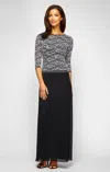 Alex Evenings 212784 Petite Long Two Piece A Line Mother Of The Bride Sequin Lace Dress In Multi