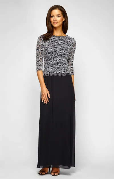Alex Evenings 212784 Petite Long Two Piece A Line Mother Of The Bride Sequin Lace Dress In Multi