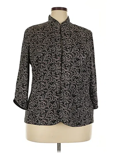 Pre-owned Alex Evenings 3/4 Sleeve Blouse In Black
