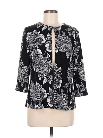Pre-owned Alex Evenings 3/4 Sleeve Blouse In Black