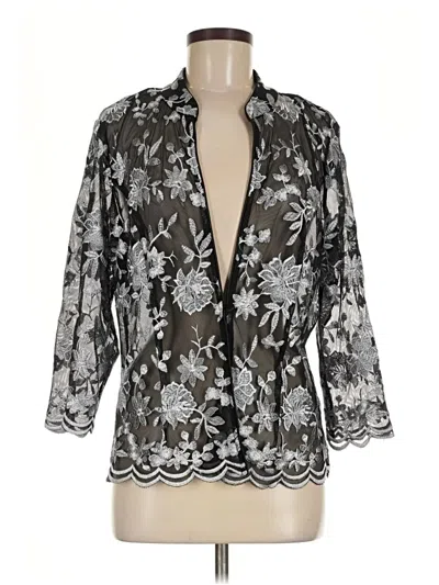 Pre-owned Alex Evenings 3/4 Sleeve Blouse In Black