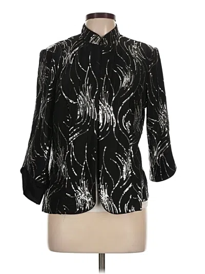 Pre-owned Alex Evenings 3/4 Sleeve Blouse In Black