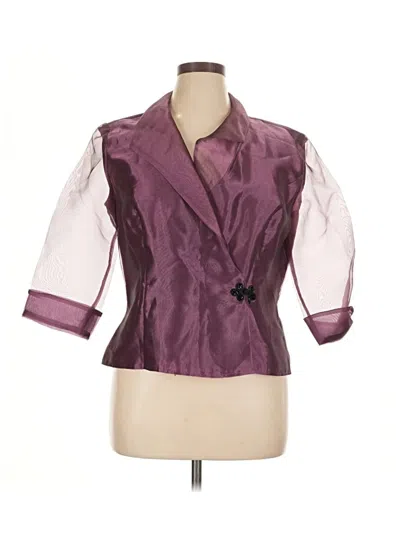 Pre-owned Alex Evenings 3/4 Sleeve Blouse In Burgundy