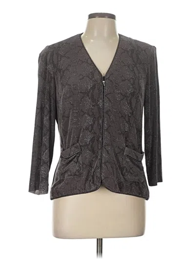Pre-owned Alex Evenings 3/4 Sleeve Blouse In Gray