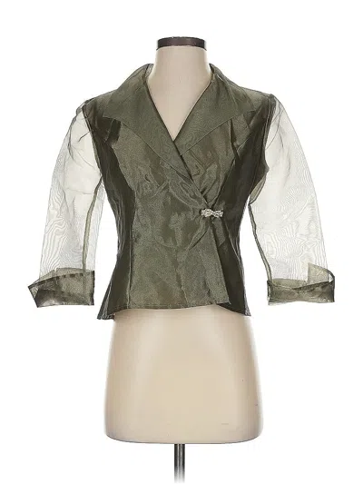 Pre-owned Alex Evenings 3/4 Sleeve Blouse In Green