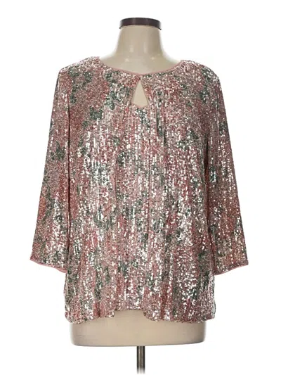 Pre-owned Alex Evenings 3/4 Sleeve Blouse In Pink