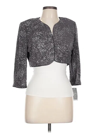 Pre-owned Alex Evenings 3/4 Sleeve Blouse In Silver