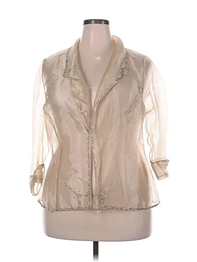 Pre-owned Alex Evenings 3/4 Sleeve Blouse In White