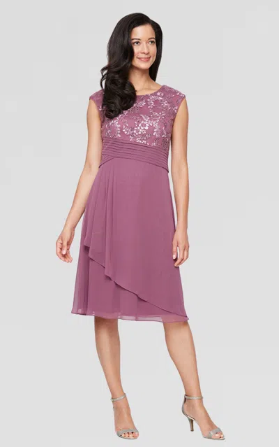 ALEX EVENINGS 81171802 SHORT MOTHER OF THE BRIDE COCKTAIL DRESS