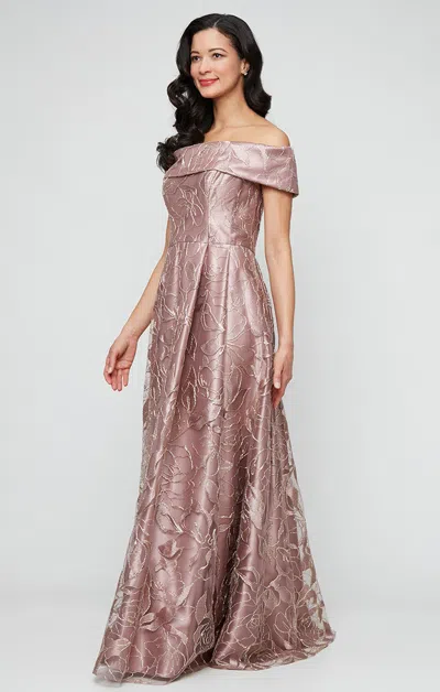 Alex Evenings 81171862 Long Ball Gown Formal Floral Evening Dress In Neutral