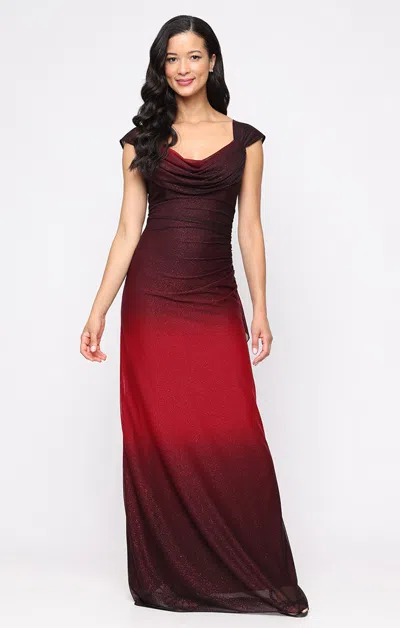Alex Evenings 8133127 Long Metallic Formal Evening Glitter Dress In Multi