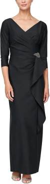 Alex Evenings 8134289 Long Formal Dress In Black