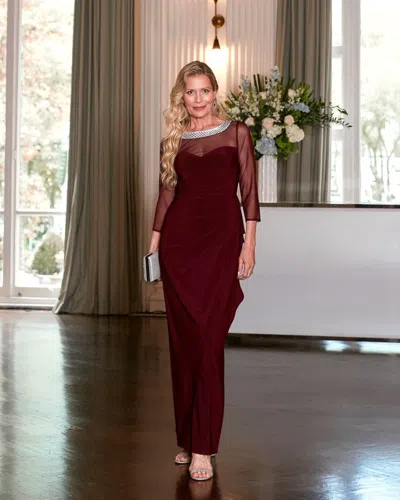Alex Evenings 81351578 Formal Long Mother Of The Bride Dress In Burgundy