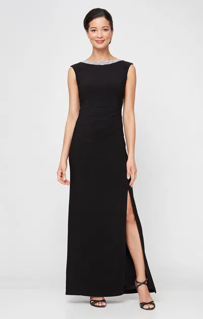 ALEX EVENINGS 81351662 LONG SLIT FORMAL EVENING SLIT DRESS