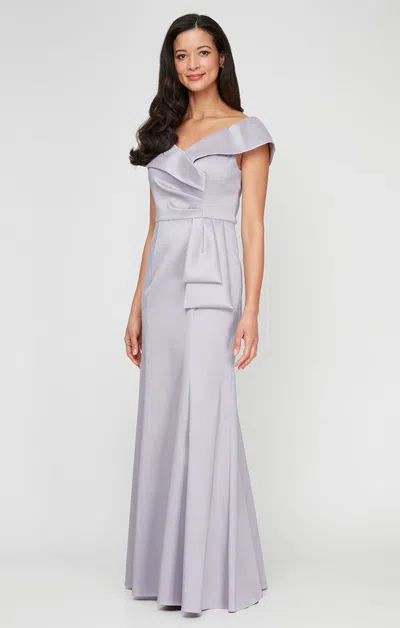 Alex Evenings 8138079 Pleated Formal Long Evening Dress In Blue