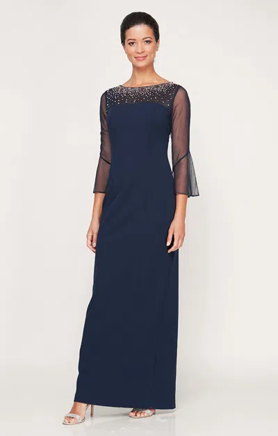 Alex Evenings 8160353 Beaded Long Mother Of The Bride Formal Evening Dress In Multi