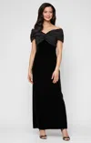 Alex Evenings 81911001 Formal Long Evening Velvet Dress In Black