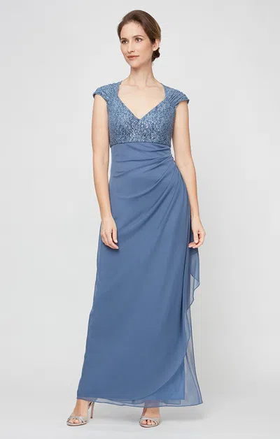 Alex Evenings 82122470 Long Sequin Mother Of The Bride Petite Dress In Multi