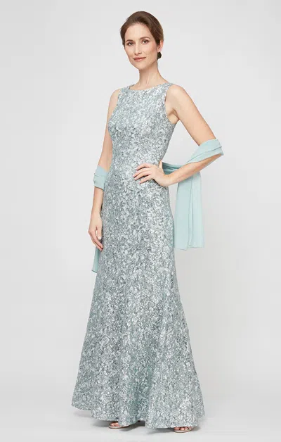 Alex Evenings 82122556 Formal Long Petite Evening Dress In Green