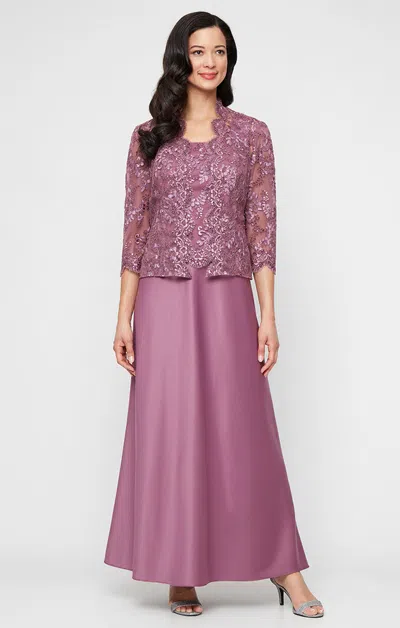 Alex Evenings 82171823 Formal Long Petite Mother Of The Bride Jacket Dress In Purple