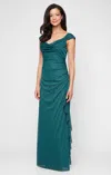 Alex Evenings 8233130 Long Glitter Formal Glitter Evening Dress In Green