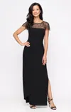 Alex Evenings 82351702 Formal Petite Long Ruffle Evening Dress In Black