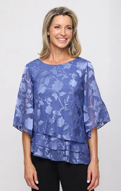 Alex Evenings 8375812 Evening Formal Top In Blue