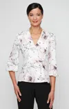 Alex Evenings 8381192 Formal Printed Top Blouse In Multi