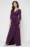 Alex Evenings 8460527 Long Formal Plus Size Mother Of The Bride Dress In Purple