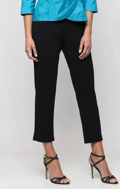 Alex Evenings Slim Leg Crepe Pants In Black