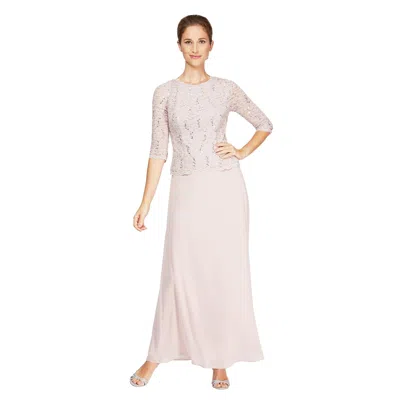 Alex Evenings Ae112318 Mother Of The Bride Long Dress In Pink