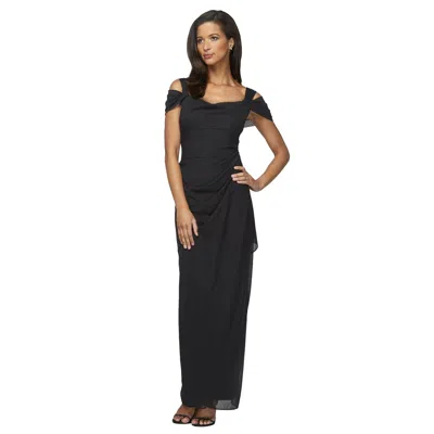 Alex Evenings Ae132156 Long Formal Off Shoulder Dress In Black