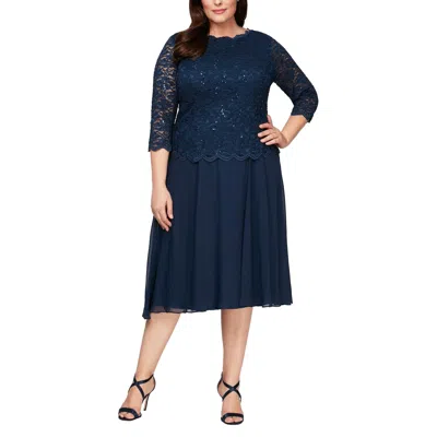 ALEX EVENINGS AE4121796 SHORT PLUS SIZE CHIFFON DRESS
