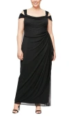 Alex Evenings Ae432156 Long Plus Size Formal Dress In Black