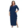 Alex Evenings Ae4351416 Plus Size Long Formal Dress In Blue