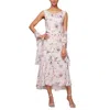 Alex Evenings Ae8175719 High Low Floral Chiffon Dress In White