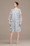 Alex Evenings Ae84122202 Plus Size Short Formal Jacket Dress In Gray