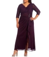 Alex Evenings Ae84122469 Long Plus Size Dress In Purple