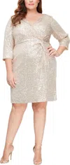 Alex Evenings Ae8496716 Short Plus Size Formal Dress In Neutral