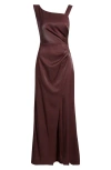 ALEX EVENINGS ALEX EVENINGS ASYMMETRIC NECK GOWN