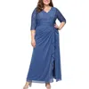 Alex Evenings Beaded Lace Bodice Empire Waist Gown