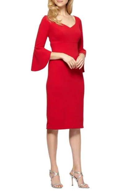 Alex Evenings Bell Sleeve Sheath Dress