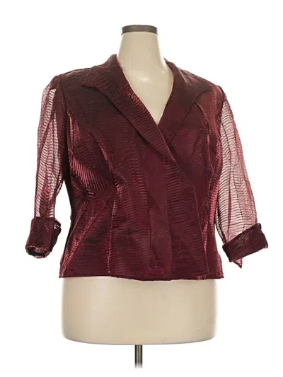 Pre-owned Alex Evenings Blazer Jacket In Burgundy