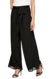 Alex Evenings Brianna Wide Leg Mesh Pant In Black In Black