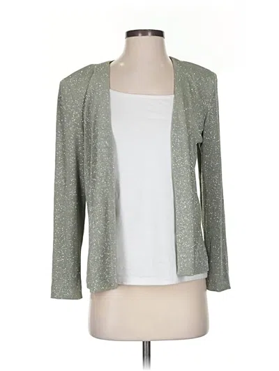 Pre-owned Alex Evenings Cardigan Sweater In Silver