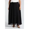 Alex Evenings Chiffon Maxi Skirt In Black