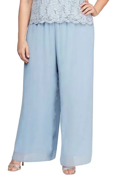 Alex Evenings Chiffon Pants In Hydrangea In Blue