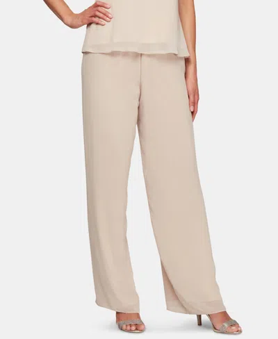 Alex Evenings Chiffon Pants In Taupe